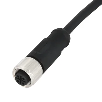 KRONZ M12 Pre-assembled Connectors 3 Pin with 2 M Cable Customized Length Female Straight PVC Unshielded Assembly M12 Connectors