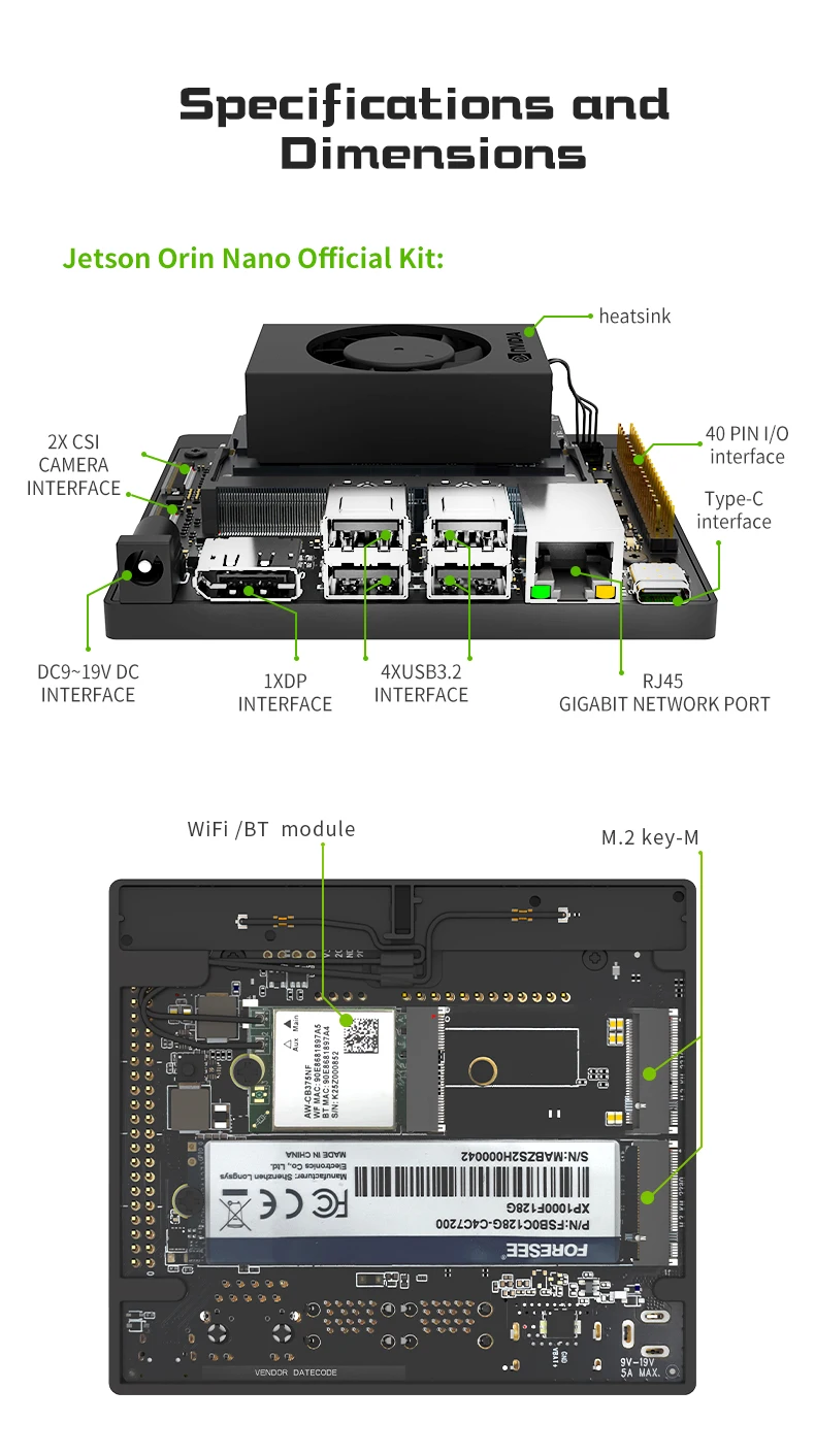 Nvidia Jetson Orin Nano 4gb/8gb Carrier Core Boardtwowin T201module ...