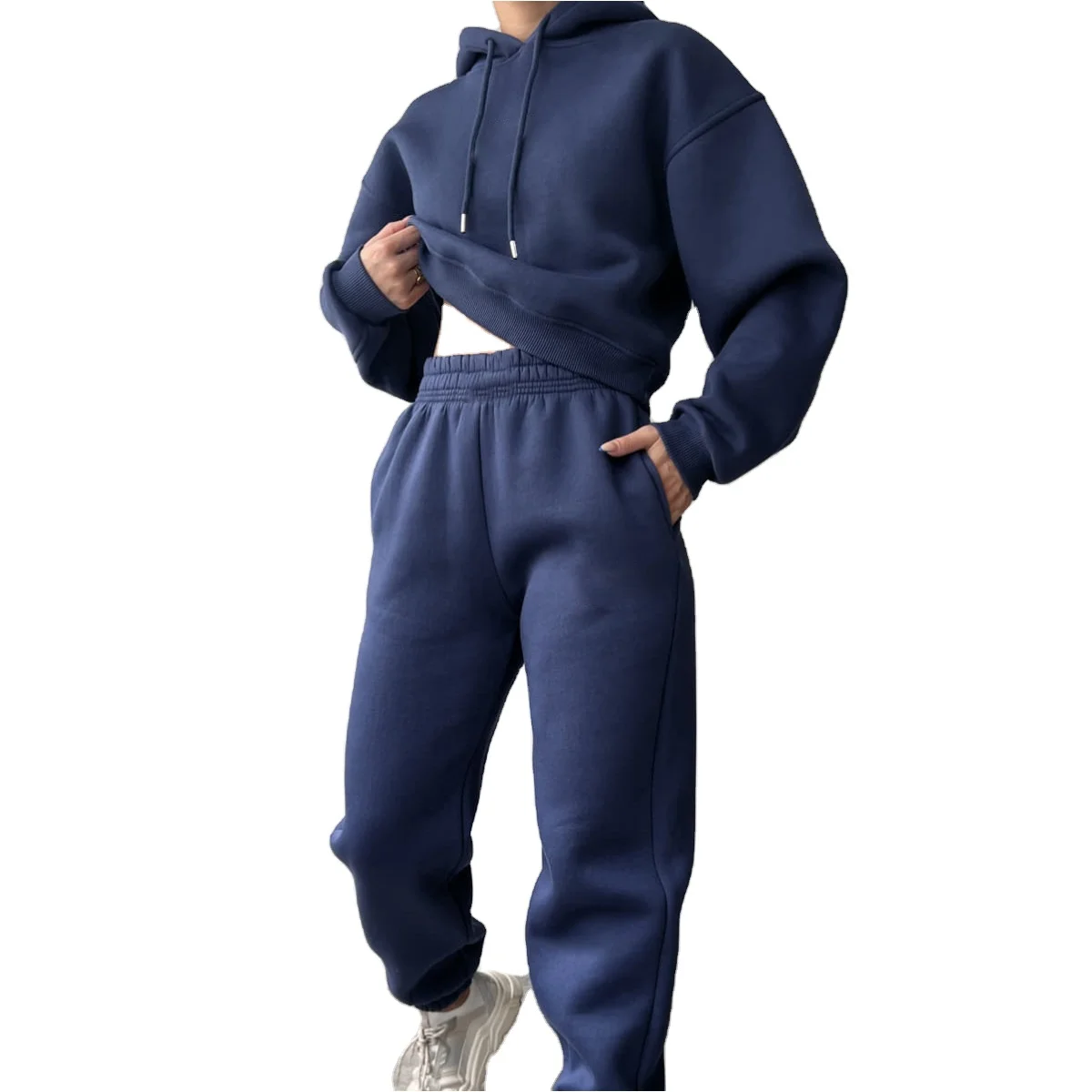 Spring Autumn Hot-Selling European American Long Hooded Sweatshirt Sports Pants Two-Piec