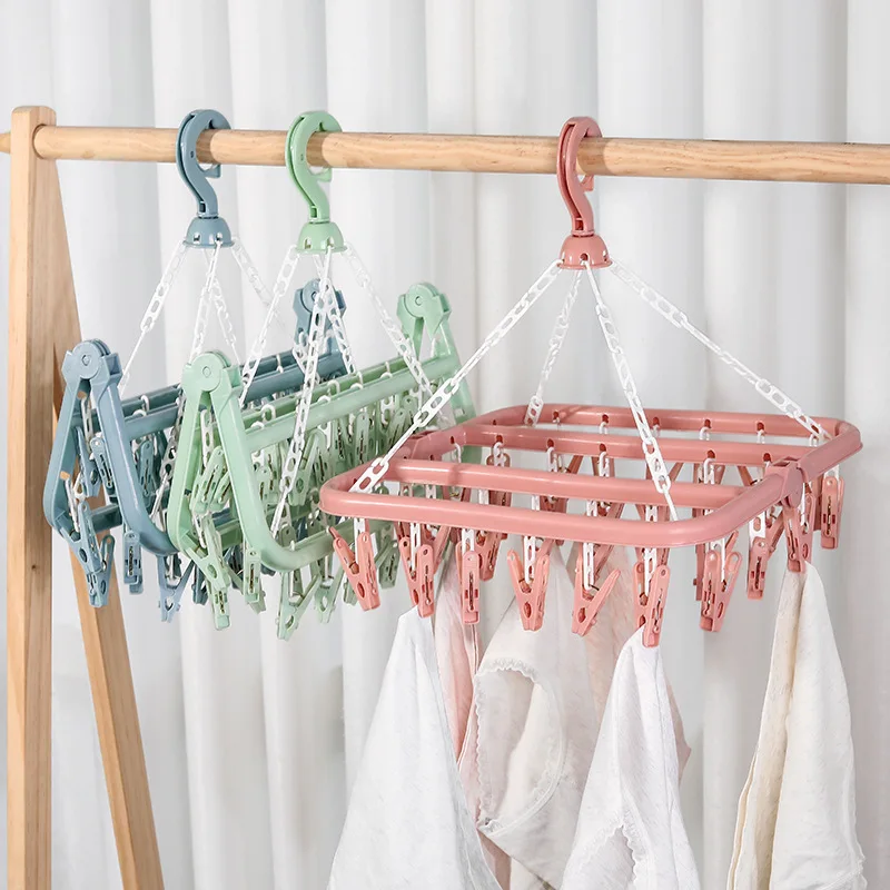 5Pcs/set Portable Folding Clothes Hangers Foldable Clothes Drying Rack Travel Clothes Holder Hanger