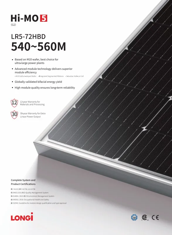 Longi Solar Panels Longi Solar Panel 540w 550w 560w Hi-mo 5m Lr5-72hph ...