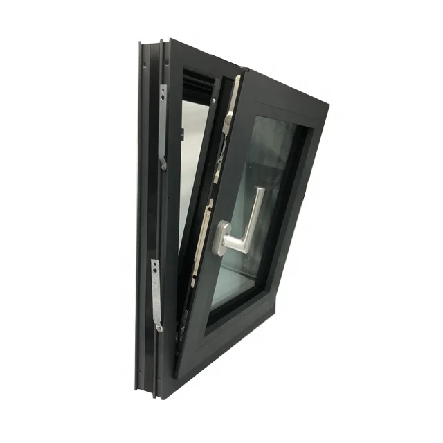 European style triple glazed thermal aluminum tilt turn window with net for house windows