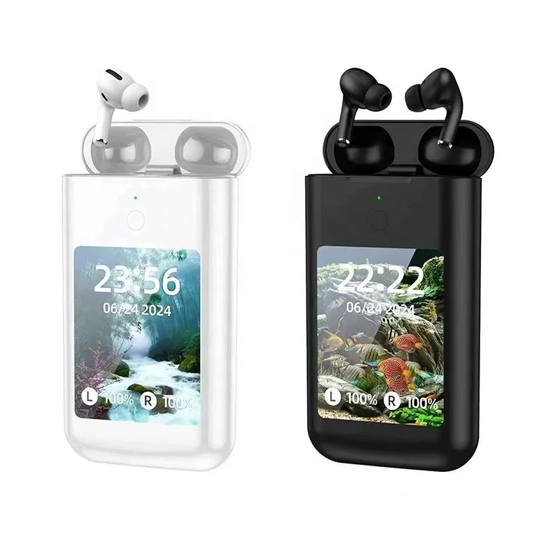 TF20 BOX TWS Earphone LCD Color Touch Screen 8000mah Long Battery Life Power Bank in Ear True Wireless Earbuds TF20 BOX