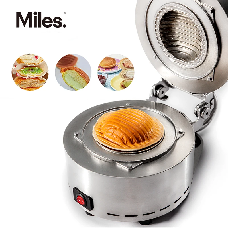 Popular Korean Street Food Stainless Steel UFO Burger Making Machine 110V/220V Round Sandwich Maker CE Ice Cream Burger Maker