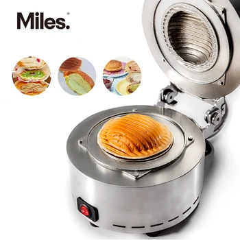 Popular Korean Street Food Stainless Steel UFO Burger Making Machine 110V/220V Round Sandwich Maker CE Ice Cream Burger Maker