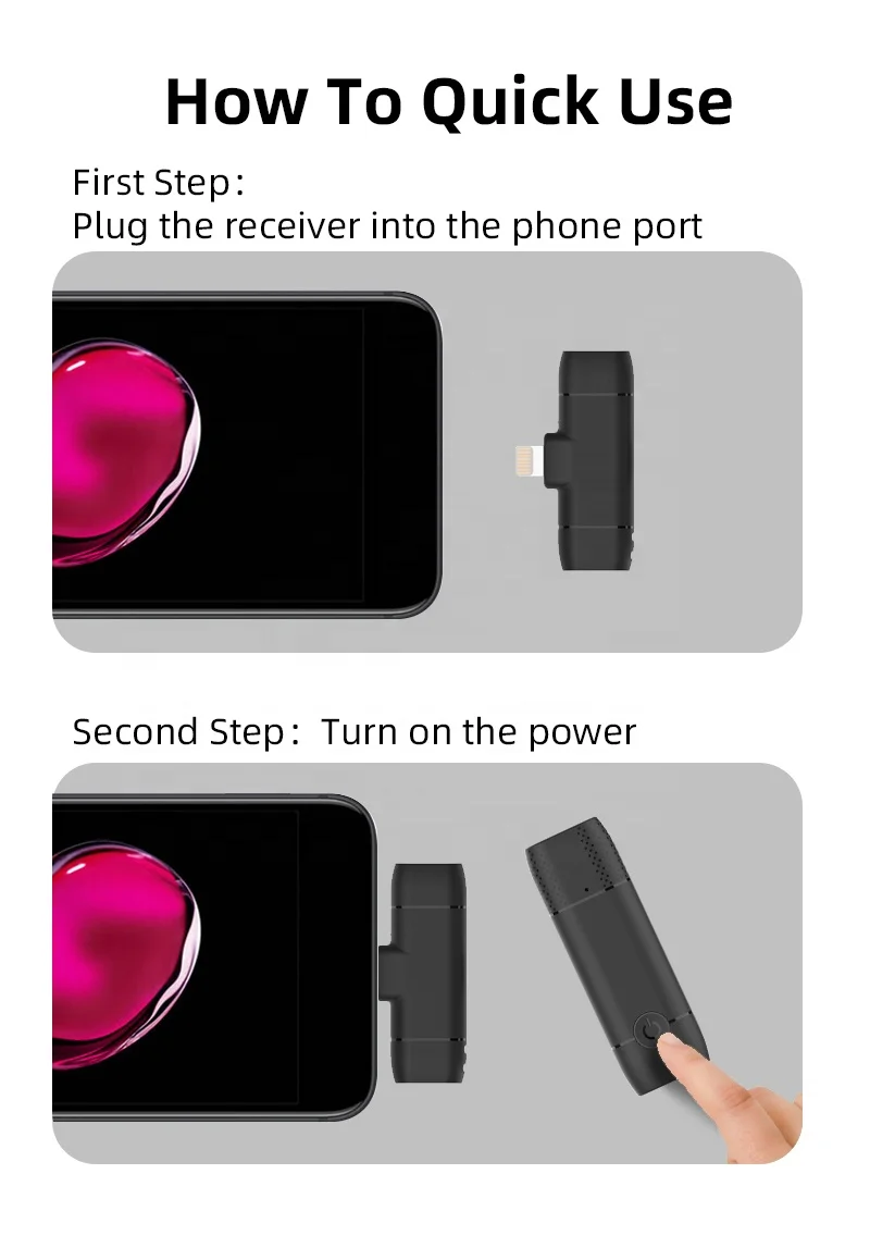 Оптовая продажа, беспроводной нагрудный микрофон Type-C для телефона, живой видео, для использования на улице, для интервью, звукозапись, 2,4G