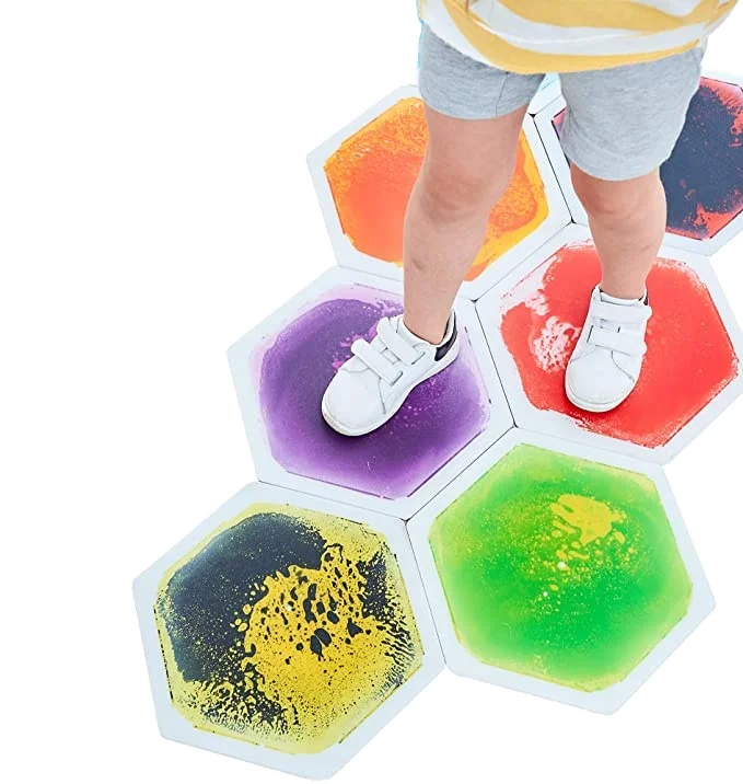 Sensory Toys Liquid Sensory 3D Carpet Tiles Lava Play Mat Hexagon Liquid Floor Tile For Stress Relief