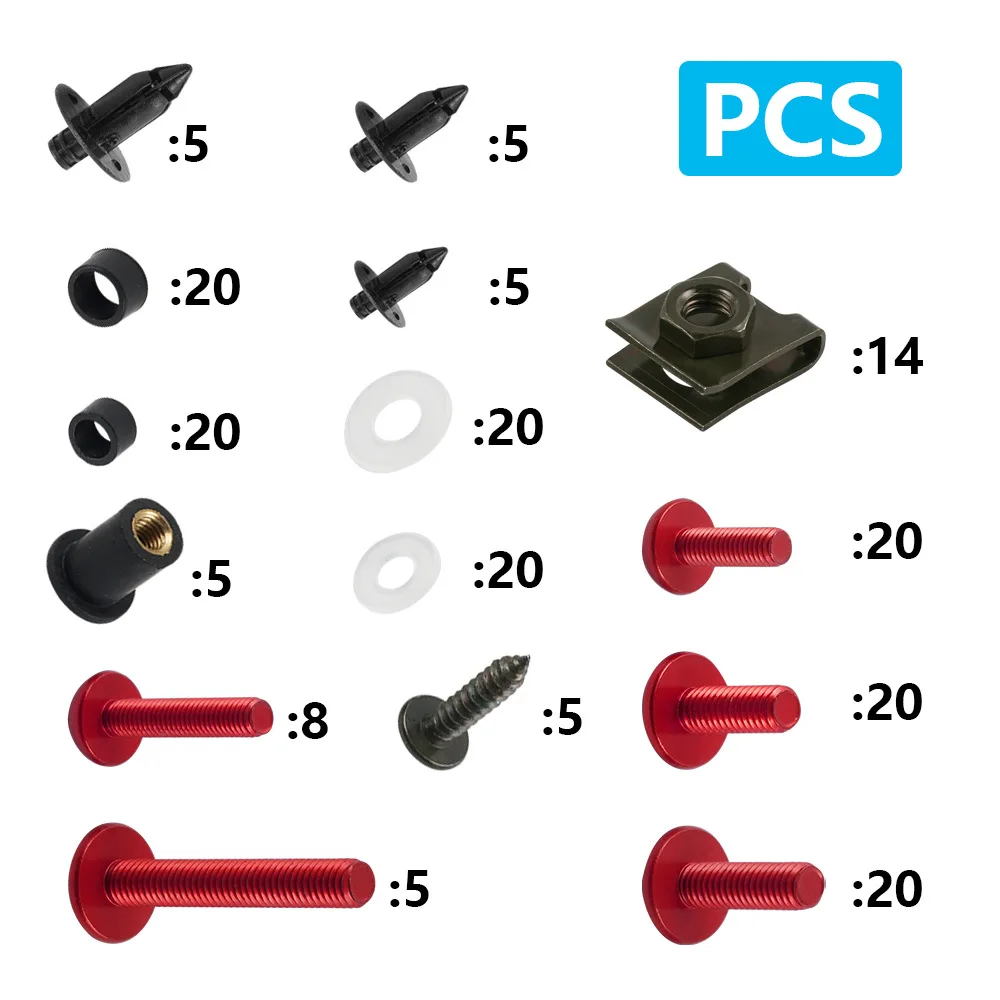 20pcs M5 5mm Motorcycle Windscreen Screws Fairing Windscreen Screws Bolt Windshield Mounting Nuts Silver Tone