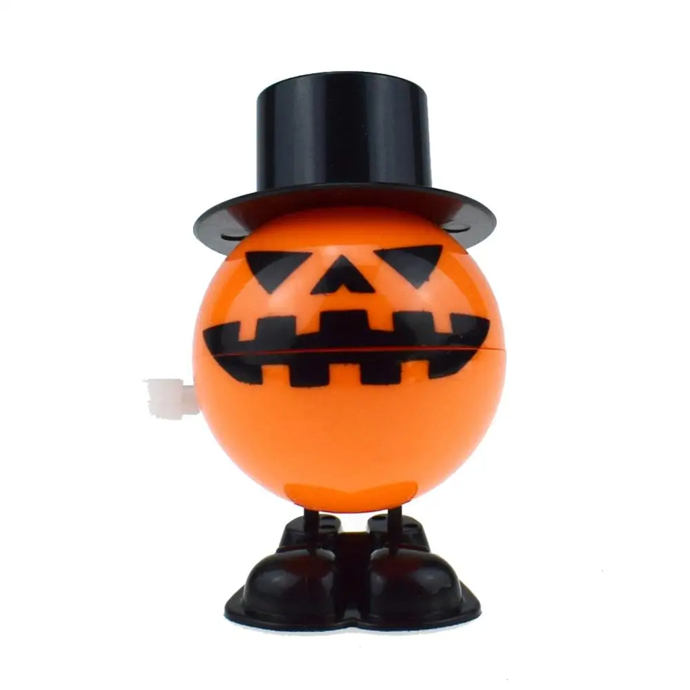 LGW165 Wholesale Pumpkin Hat Jumping Toys Halloween Plastic Wind Up Clockwork Spring Promotion