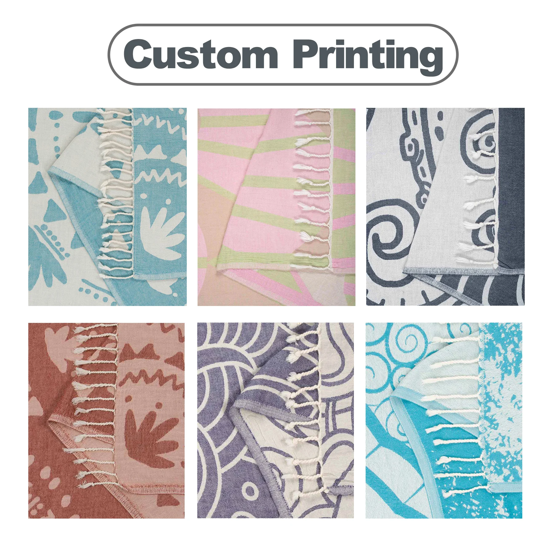 Custom Bulk Turkish Hamam Beach Towel Blanket Peshtemal Oversized Turkish Beach Towel Custom Design