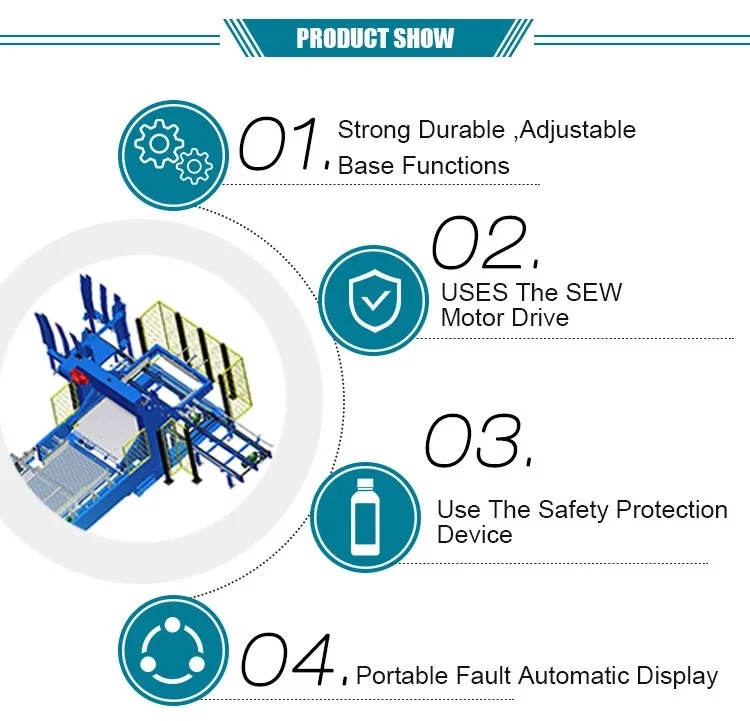 Whole Layer Carton Box Low Level Gantry Palletizer Stacking Pallet Wrapping Machine Line