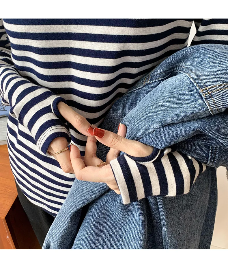 Best Price Round Neck Casual 100% cotton Custom Printed Knitted Long Sleeve Loose Top for Women's Shirts