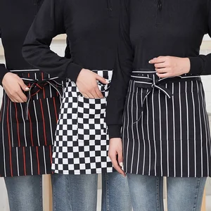 Western Restaurant & Bar Waiter Apron Hotel Kitchen Work Embroidered Logo Short Half-Jacket for Male Female Kitchen Accessories