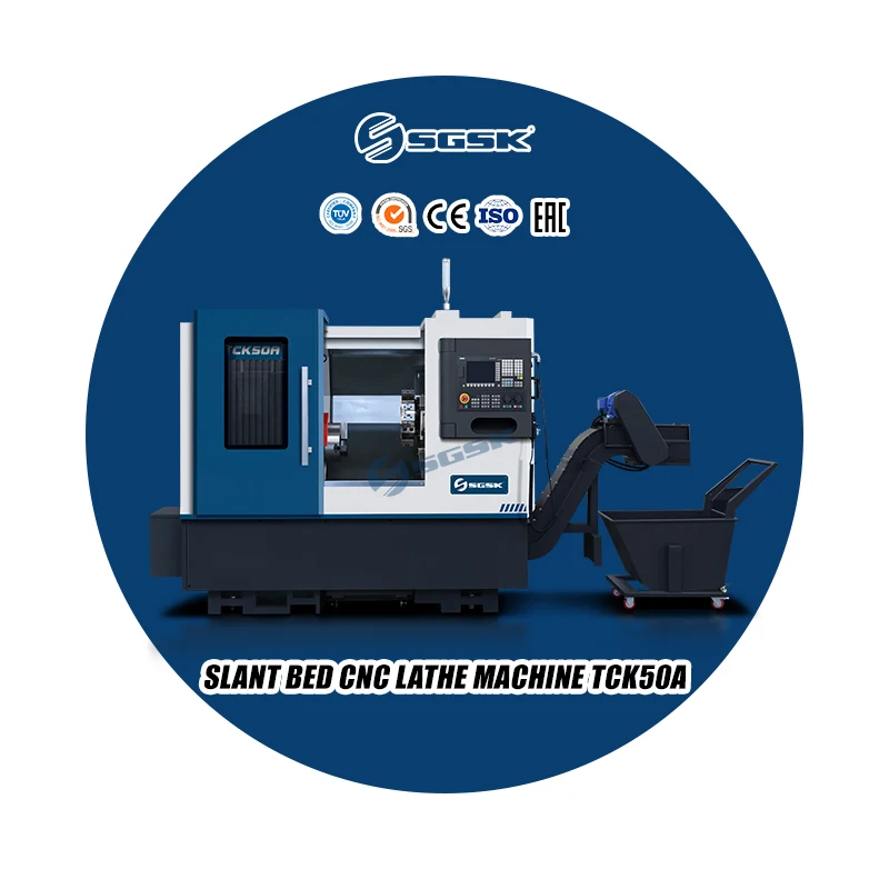 CNC Inclined Lathe Machine 3 Axis CNC Turning Center TCK50A GSK Controller Lathe Turning Machine Precision CNC Turning Machine