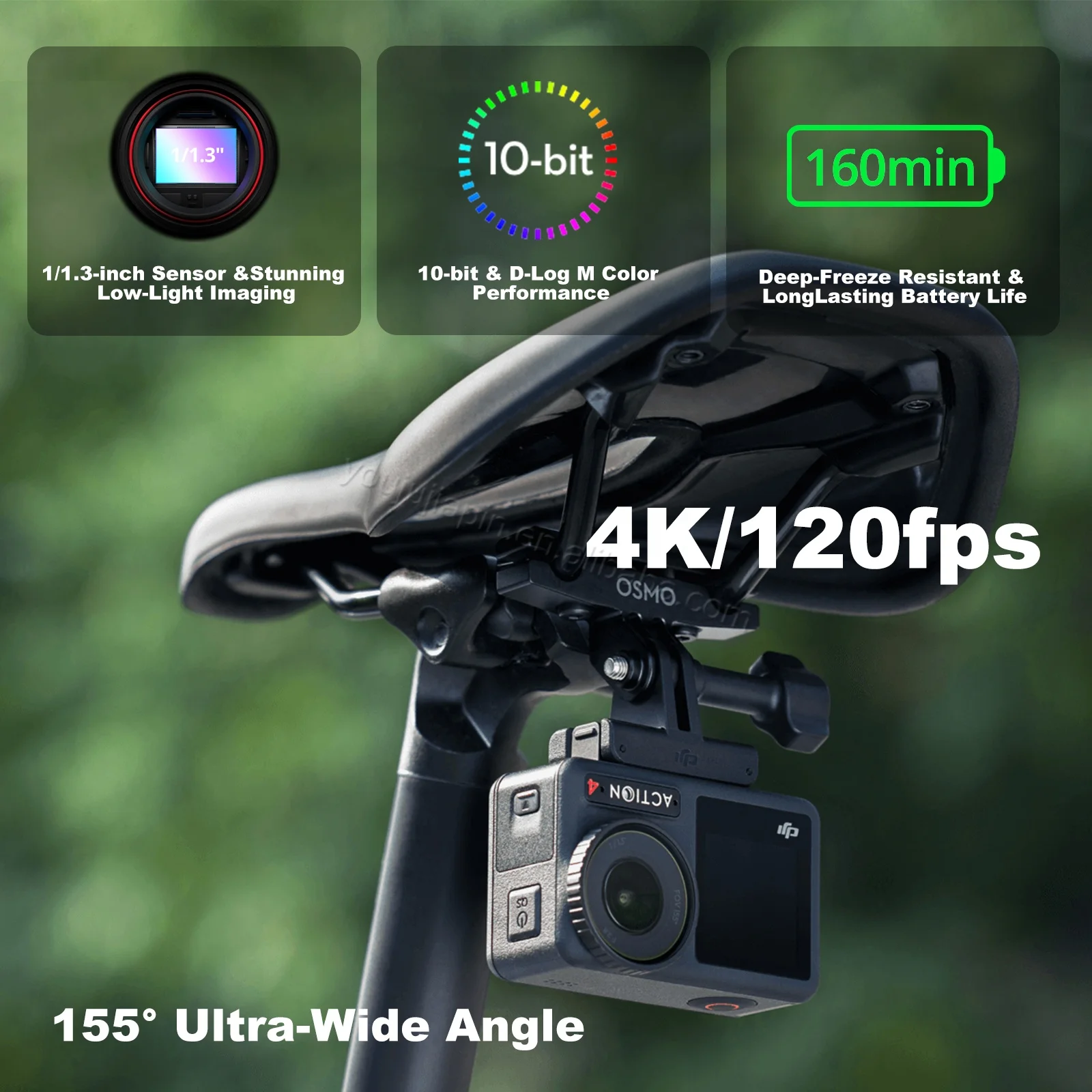 2026年新型 DJI Osmo Action 4 4K 120fps アクションカメラ 1/1.3 