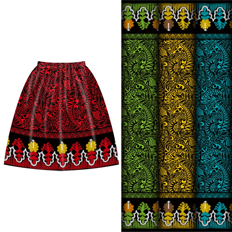 Henry пользовательский дизайн ткани фиолетовый и красный полинезийский Стиль Полиэфирная Ткань с принтом для юбки Guam