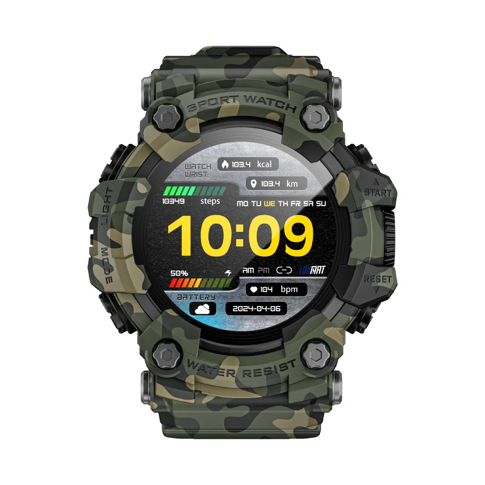 LOKMAT ATTACK GT Upgrade Sport Smart Watch Waterproof BT Calls Rugged Smartwatches Flashlight Fitness Tracker for Phone