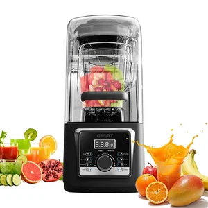 Commercial Fruit Soybean Mixer Blender Machine Cooks Professional Fruit Blender Soundproof Blender with Cover