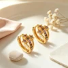 Pendientes chapados en oro de 18 quilates 5
