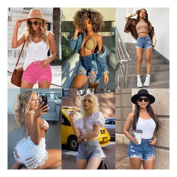 Shorts For Women 2023 Summer New Elastic High Waist Women's Jeans Shorts Top Quality Denim Shorts For Women