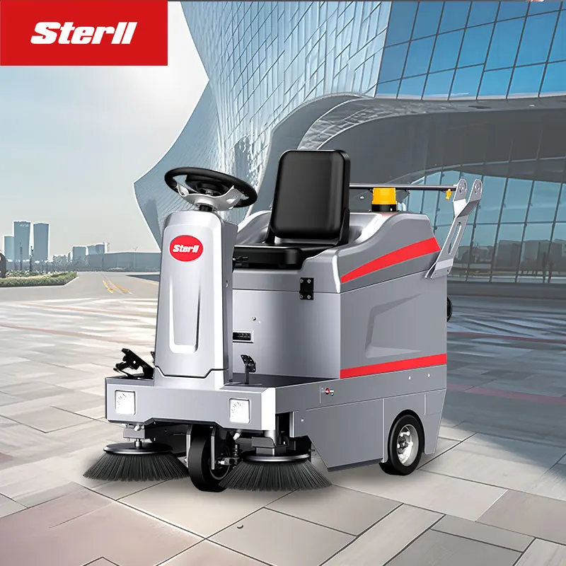 ST1 Street Cleaning Car Road Sweeping Broom Ride On Road Floor Sweeper Floor Cleaning Machine