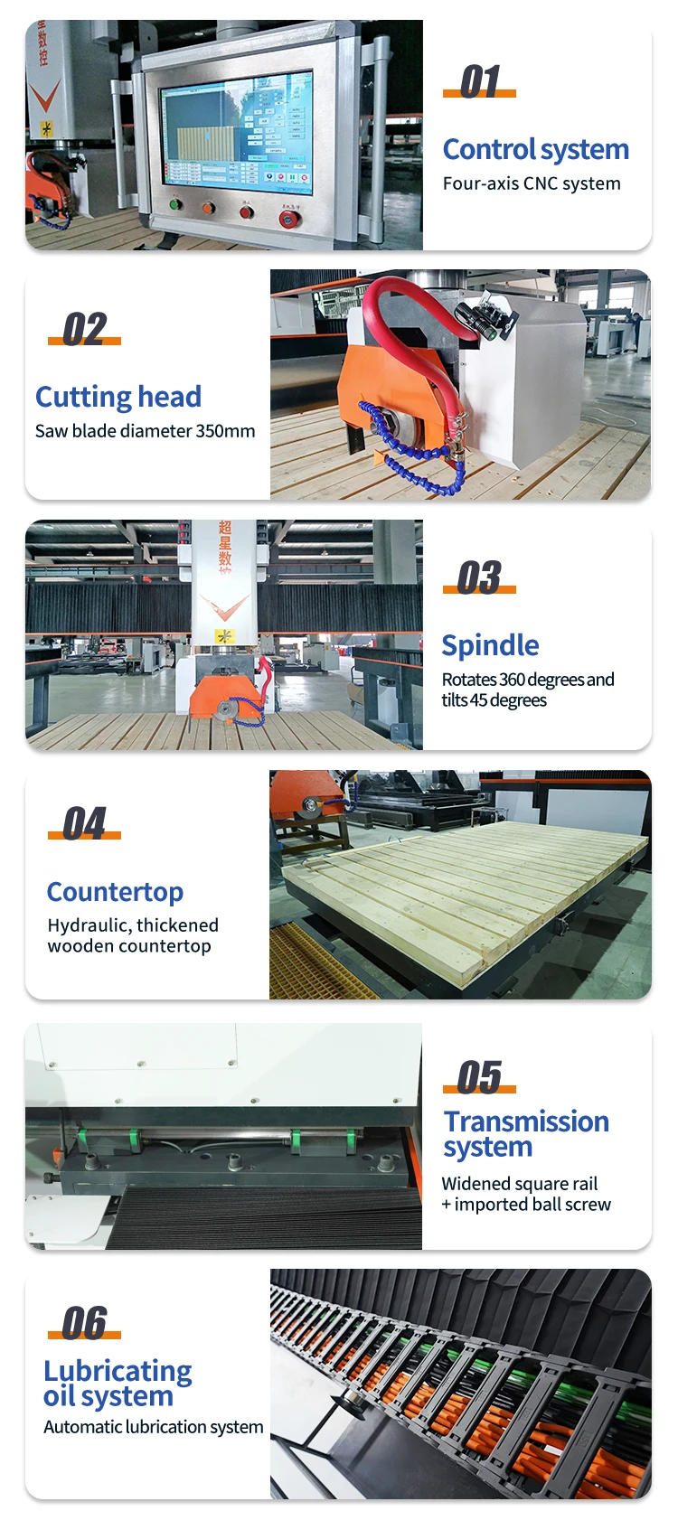 Factory Direct Sales CNC 4 Axis Stone Cutting Machine Artificial Granite Bridge Cutter