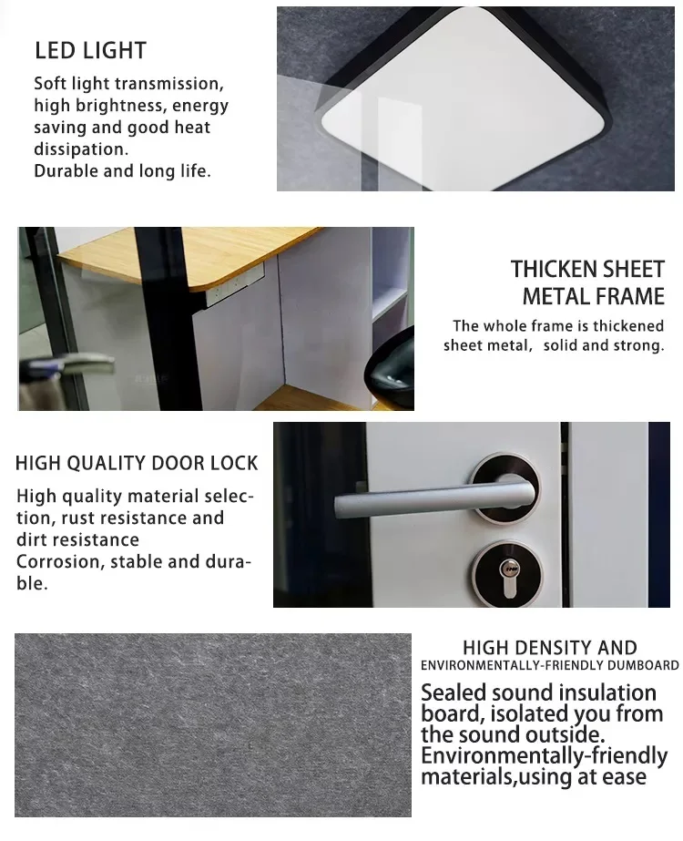 Hot Selling 6 people  Cheap Prefabricated Soundproof Outdoor Residential Mobile Chatting Office Pod 13