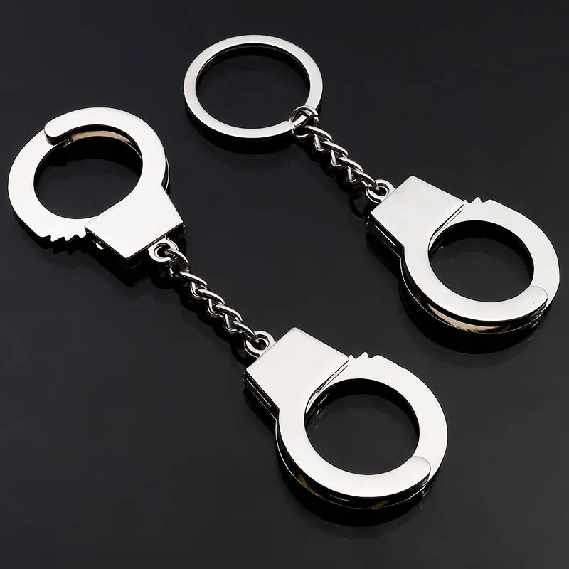 Handcuff Shaped Key Chain Hook Holder Ring Barrel Plating Zinc Alloy Promotional Bulk Metal Mini