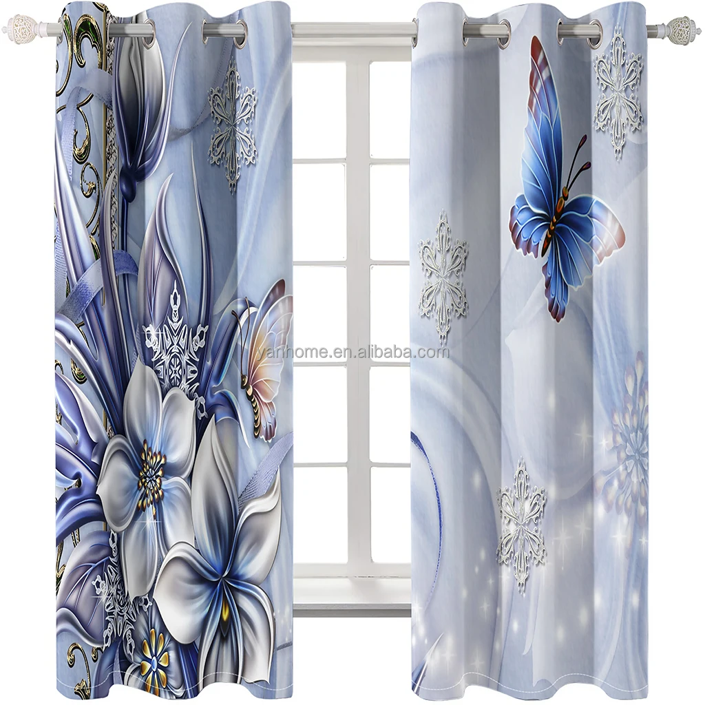 blackout curtains floral print