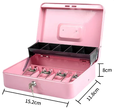 Safe Cash Box Hot  Lock Box Iron Plate Coating Money Cash Box Security Cash