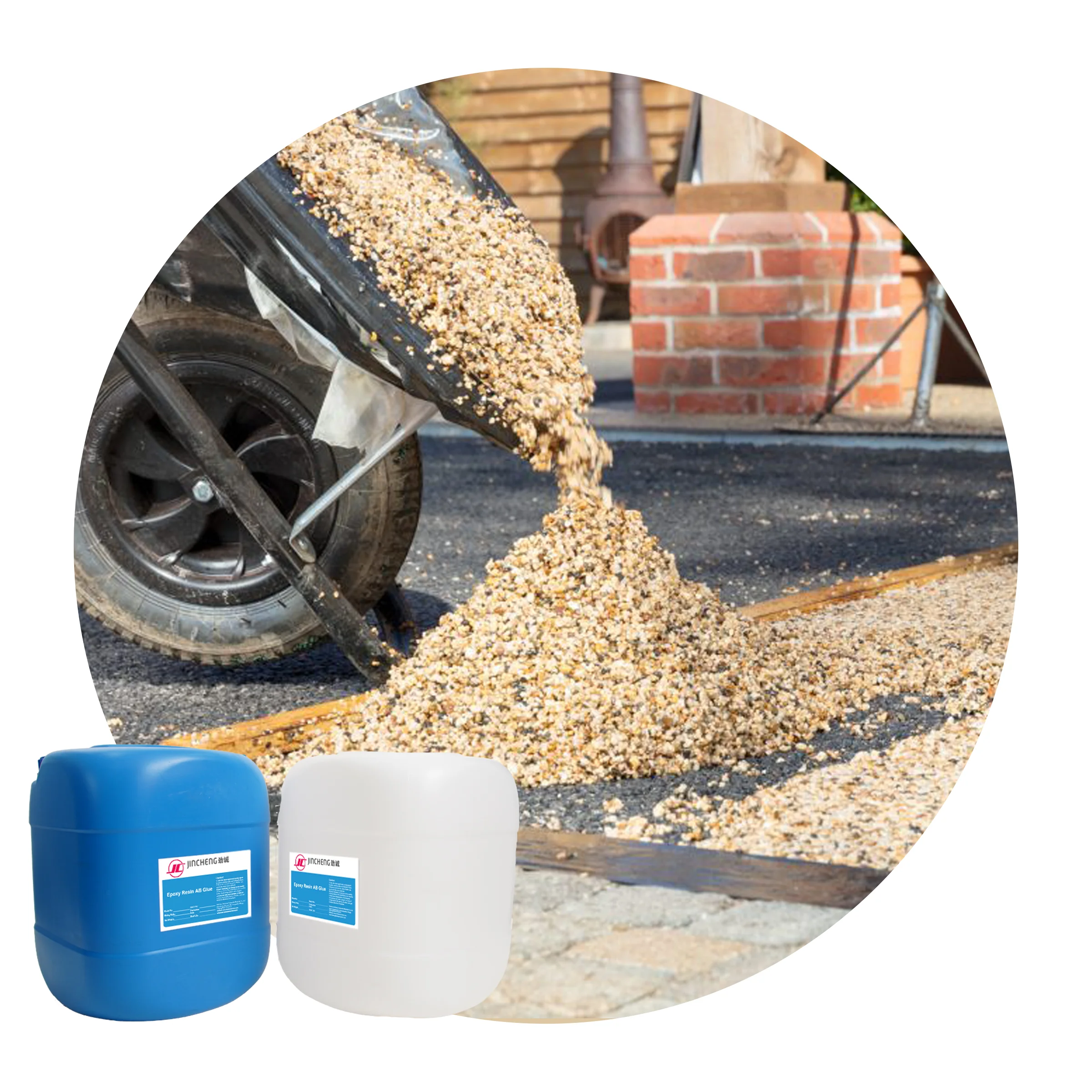 User Friendly Solvent-free Epoxy Resin Bound Aggregate Concrete Floor Coating Gravel Bonding Agent Good Drainage Driveway