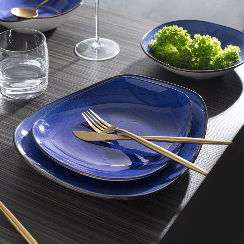 Vajilla Ceramica Vajilla Porcelana Azul Vajilla De Cerámica Para