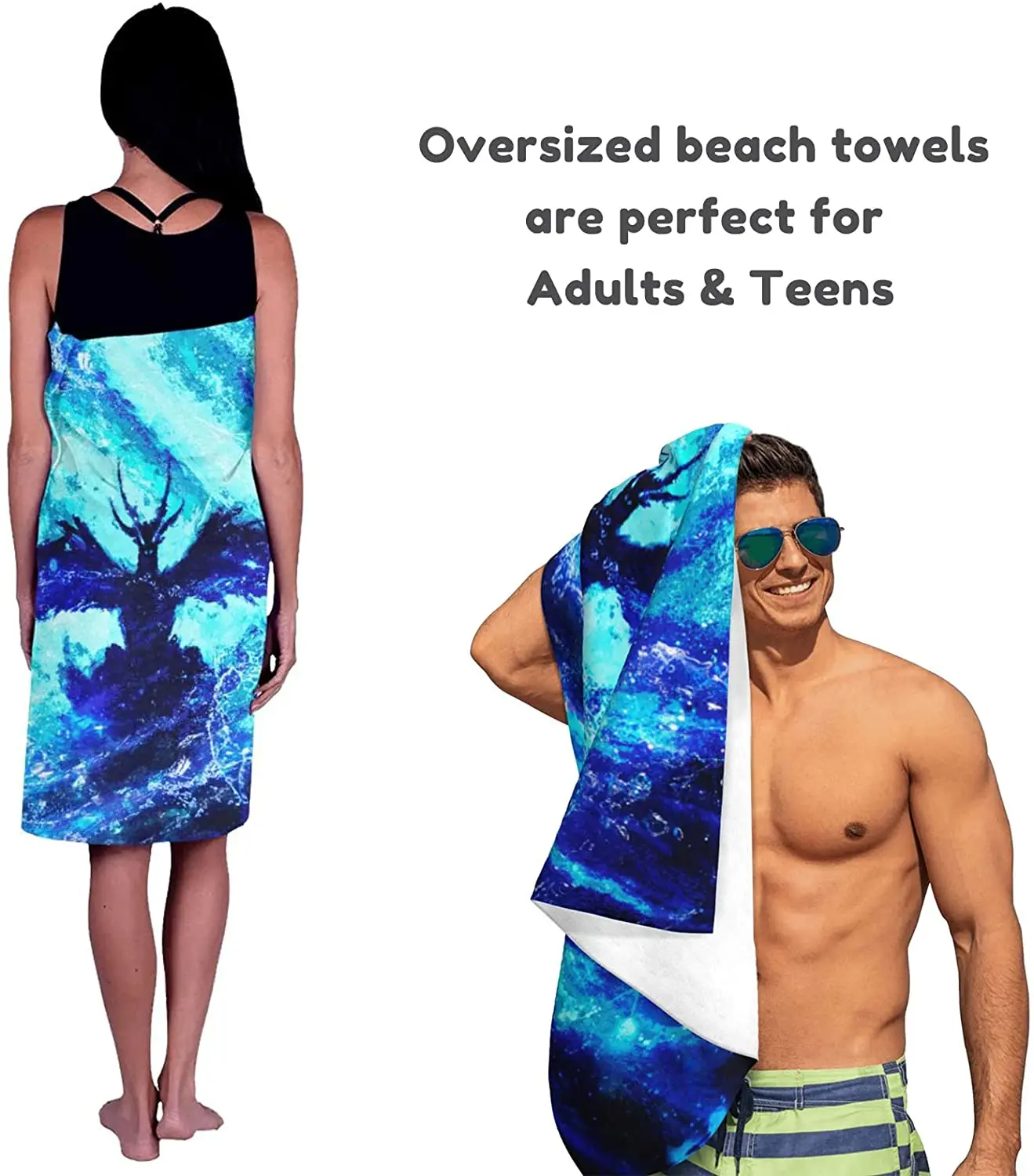 Wholesale Lightweight Sand-Free Microfiber Beach Towels Custom Logo Design Novelty Print Digital Sublimated Personalized supplier