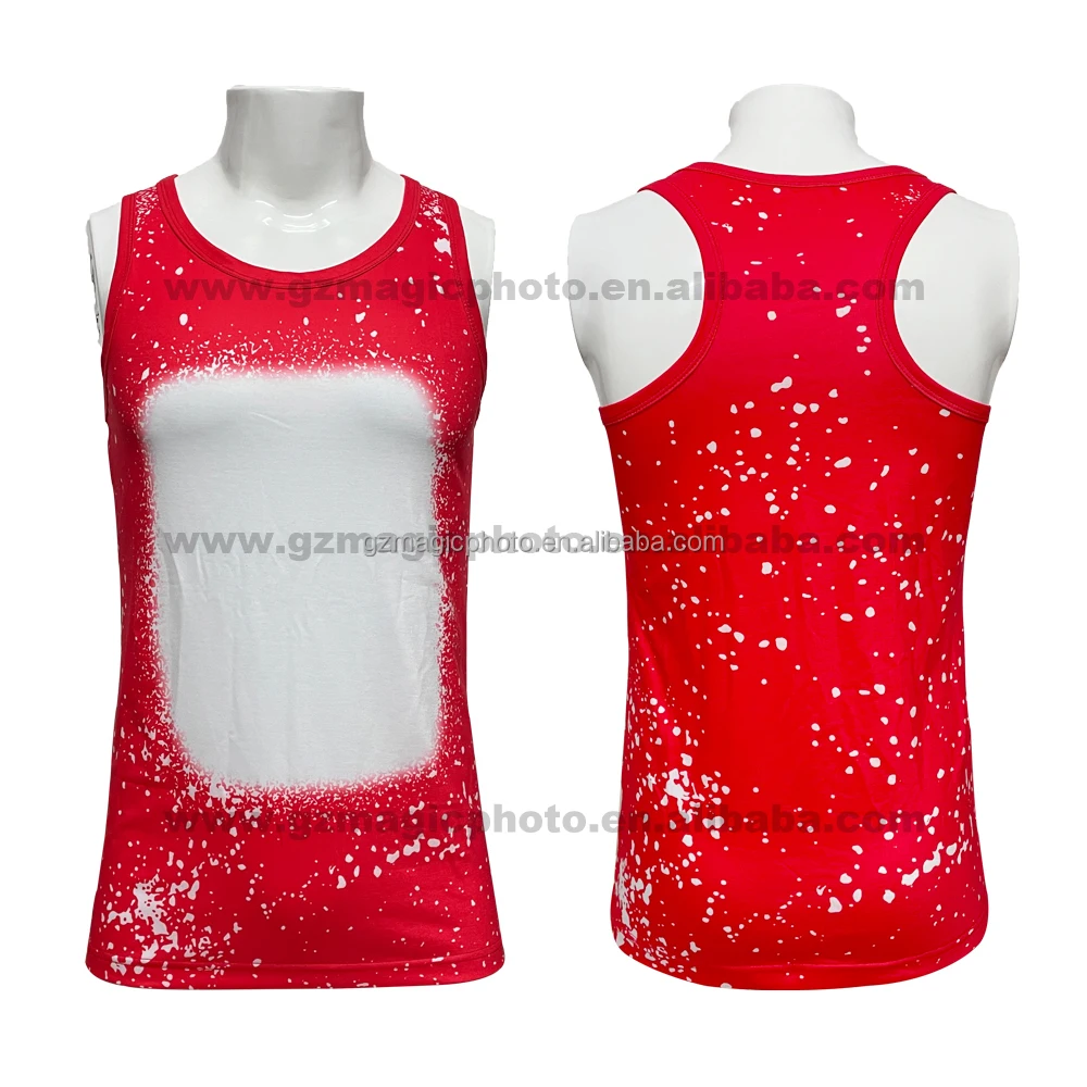 American True Sizes Sublimation Bleached Tank Top Polyester Faux Bleach Tanks Buy Sublimation