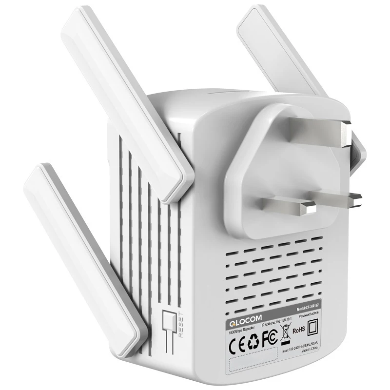 Qlocom CF-XR182 WiFi6 Router Repeater Booster Output Power 200mW 4*2dBi Antennas 2.4&5.8GHz Wireless Repeater