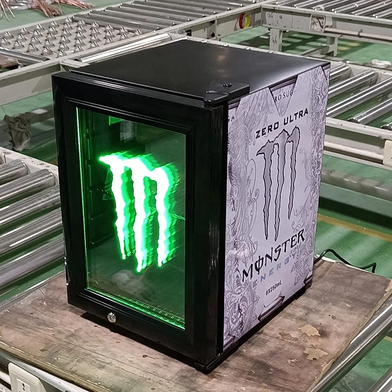 21L Mini Energy Drink Fridge Display Cooler - Compact 1-Door