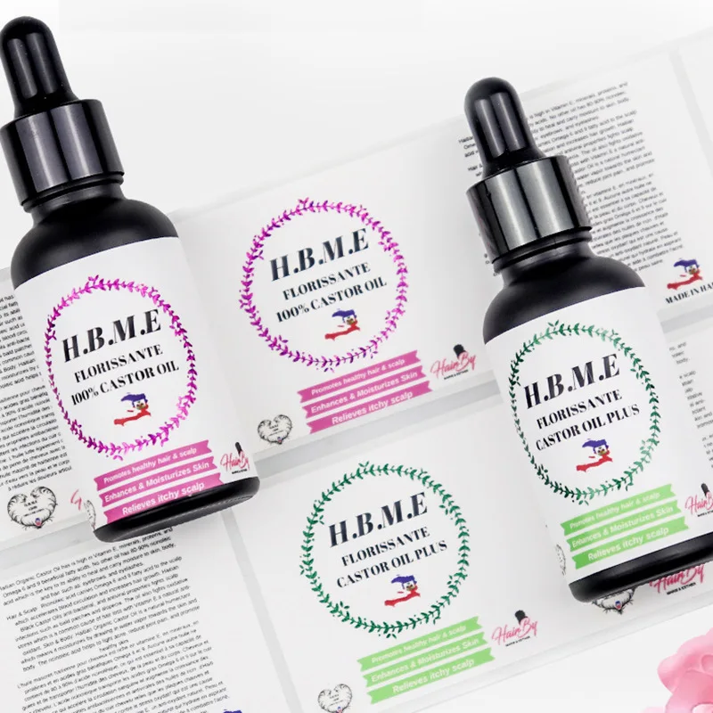 Vinyl Sticker Printing Packaging Labels Cosmetics Bottles Adhesive Sticker Custom Cosmetic Label Design Brand Logo Waterproof