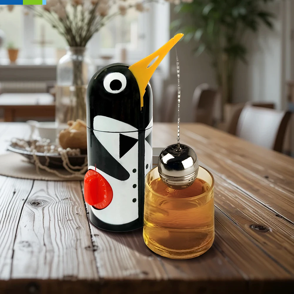 Standard 60min Analog Penguin Shape Tea Timer Modern Classic Industrial Design for Cooking Restaurant Use Mechanical Timer