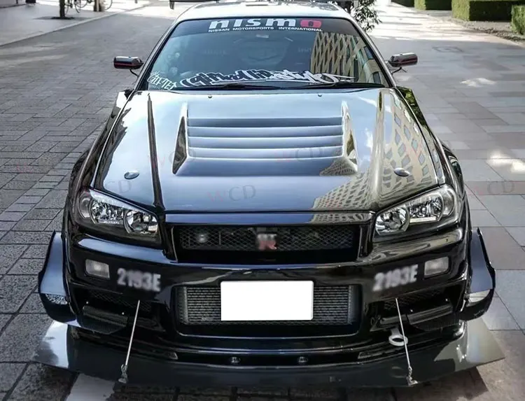 Nismo Style Carbon Fiber Front Hood for Nissan Skyline R34 GTR Front ...