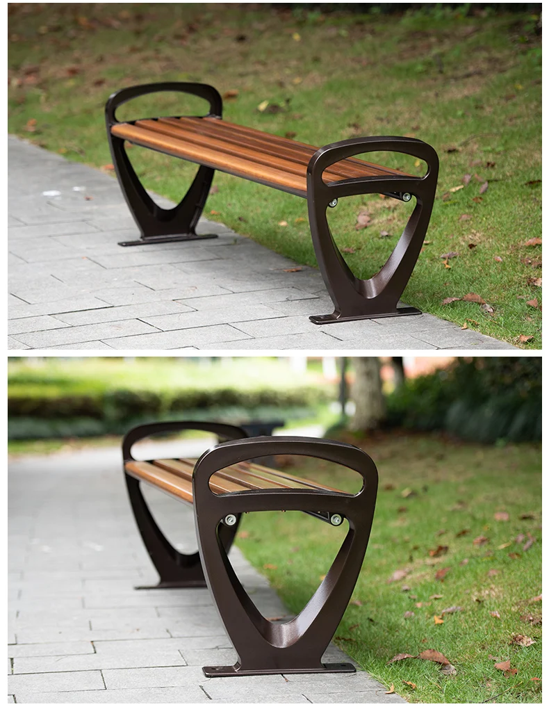 Luxury outdoor bench kirsite street furniture bench seating with aluminum legs for garden factory