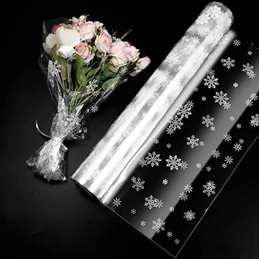 MAOUYWIEE 1 Roll Clear Cellophane Wrap Roll 33'' x 115' Ft, 3 Mil Thick  Clear Cellophane Wrapping Paper, Wrap Roll, Cellophane Roll
