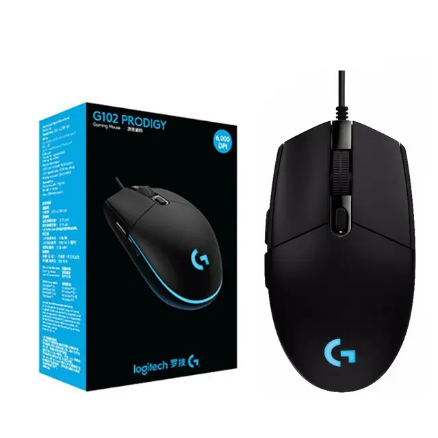 2023 Newest Logitech G102 6-keys RGB Glowing 6000DPI Five-speed Adjustable Wired Optical Gaming Mouse