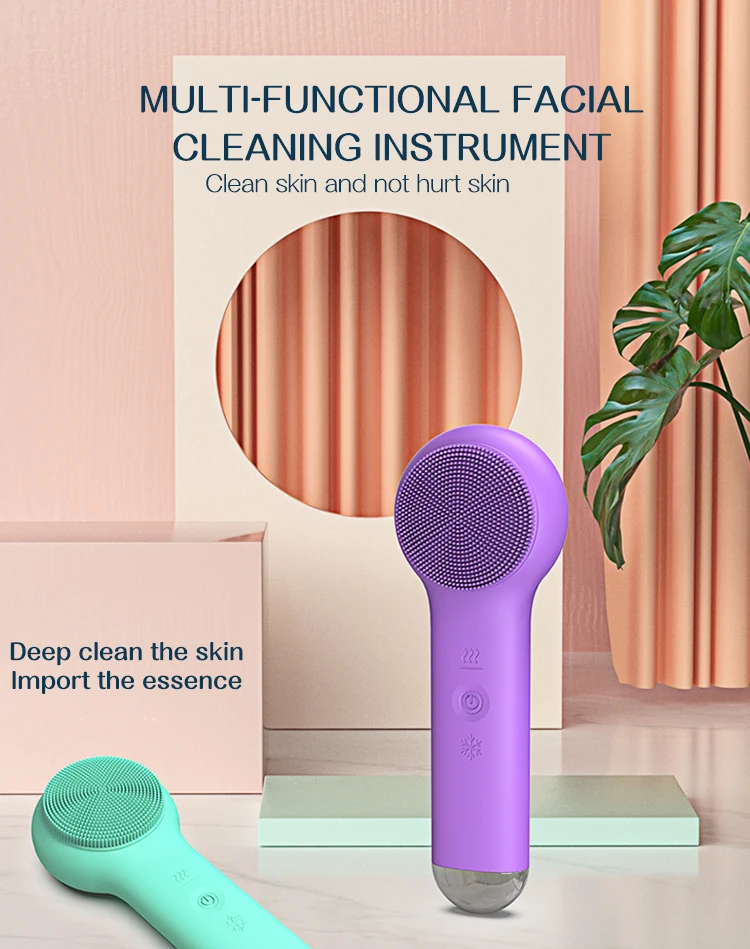 2021 New Arrival Super 3 in 1 Electric Facial Cleaning Brush Device Sonic Wireless Face Cleansing Brush for Home Use