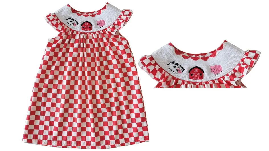 High Quality Custom Children's Clothing Wholesale Smocked Dresses Sun