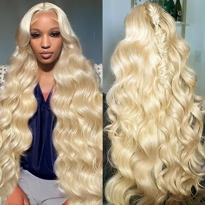 Peruca lace frontal de cabelo humano loiro 613 body wave remy_voghion.com