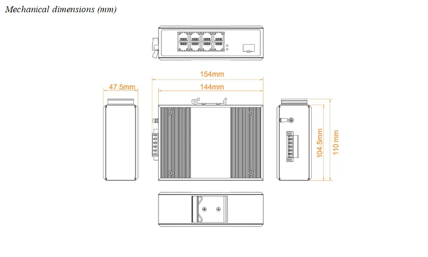 product 1 fiber sfp 8 rj45 ports 18g backplane industrial unmanaged gigabit switch-2