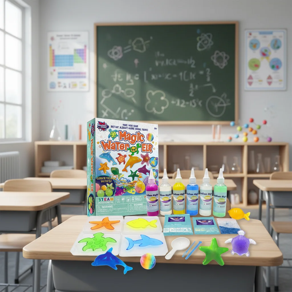 Herenear Aqua Gelz Set, DIY Magic Water Elf, Magico Elfo Acquatico, Giocattoli Fatti a Mano per Bambini, Creativo 3D Magic Gel con 18 Flaconi di Gel Colorato, 16 Stampini
