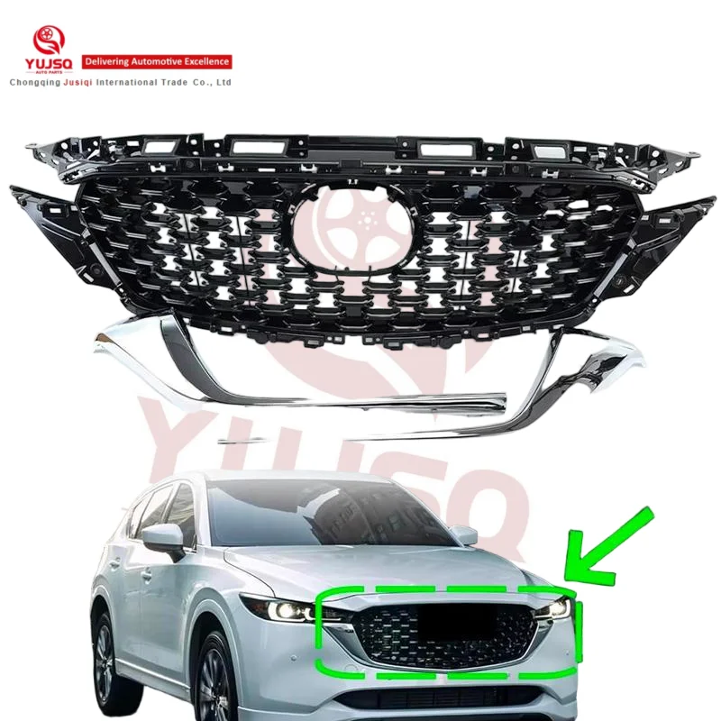 OEM KSD450710A Front Bumper Grille for 2022-2023 Mazda CX-5 Made of Durable Plastic