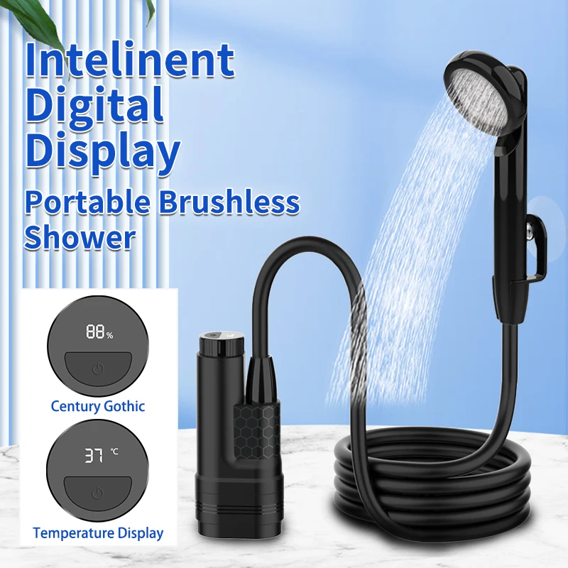 Portable Shower Rechargeable Outdoor Shower with Power & Water Temperature Display Prefect for Plants Watering Outdoor Living manufacture