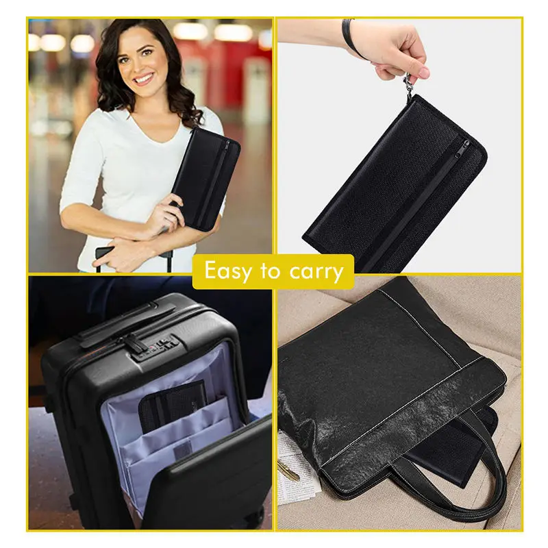 YIHUAXING Multiple Layers Water and Fire Resistant Passport Holder Passport Bag WIth Zipper